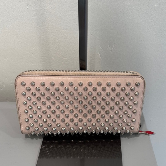 Christian Louboutin Blush Pink Wallet with Silver Studs - Picture 1 of 7